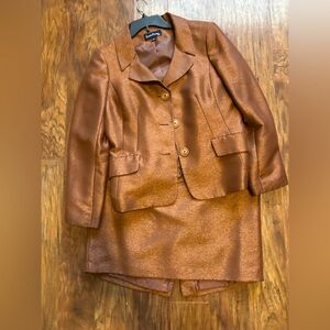 Evan Picone Suit Copper Women's Blazer and Skirt Set